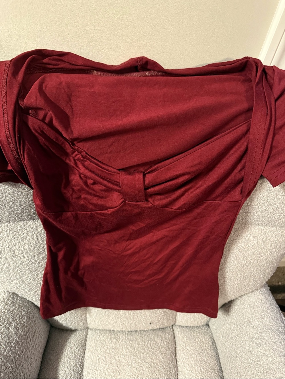 SHEIN Deep Red Twist-Front Top